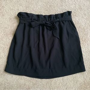Express paper bag waist black mini skirt